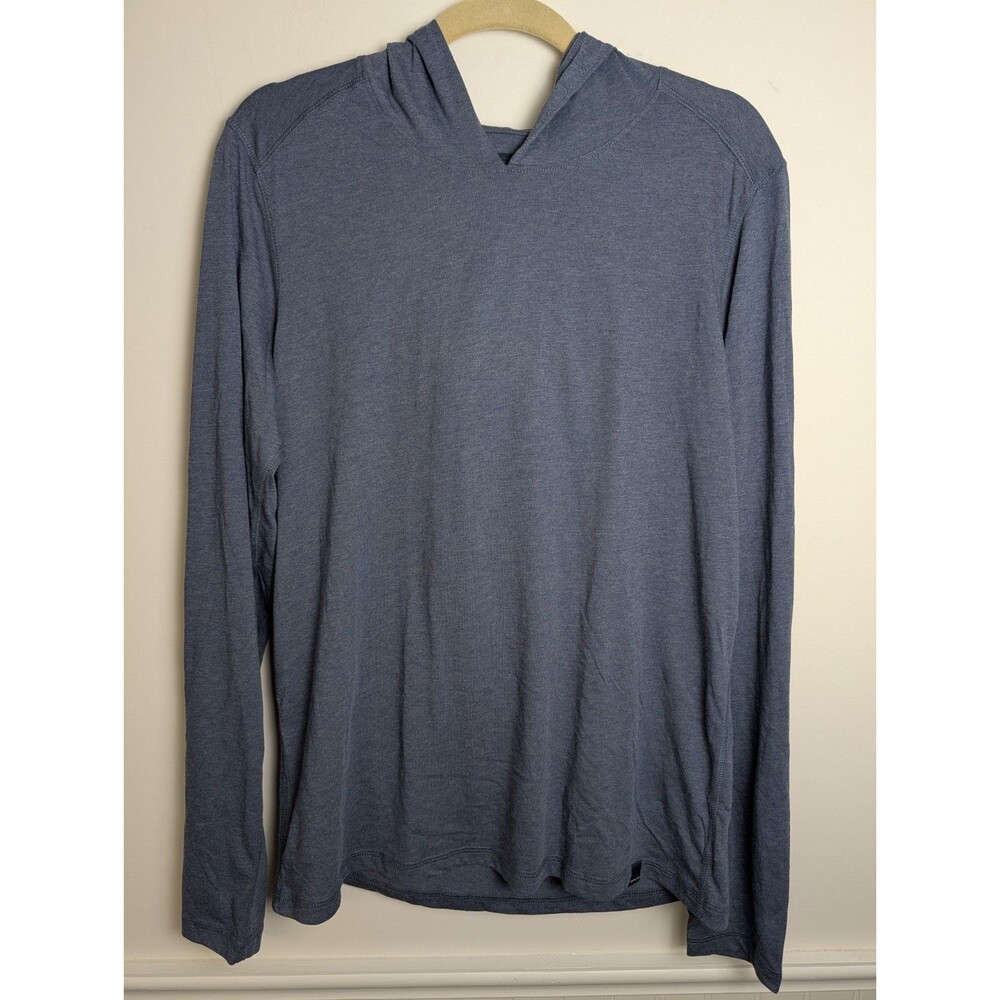 PrAna Hooded Shirt Mens Small Blue Long Sleeve T Shirt Lightweight Outdoor Light